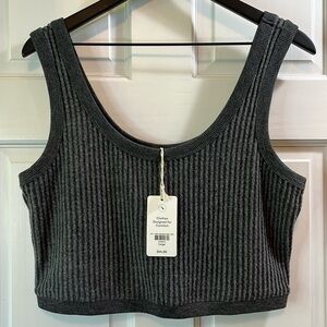 NWT UpWest Ribbed Cropped Sweater  Tank - Size Large